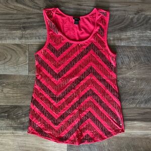 Red Sequin Chevron Women's Top*